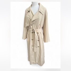 Vintage 90s Silk Maxi Trench Coat size 1 small/medium
